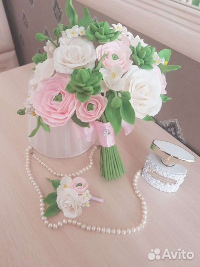 Букет невесты из полимерной глины