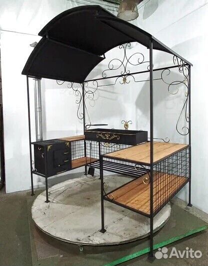 Мангал с печкой под казан