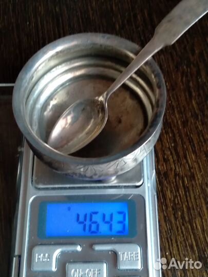 Серебряная солонка с ложечкой 84 пробы 1895г