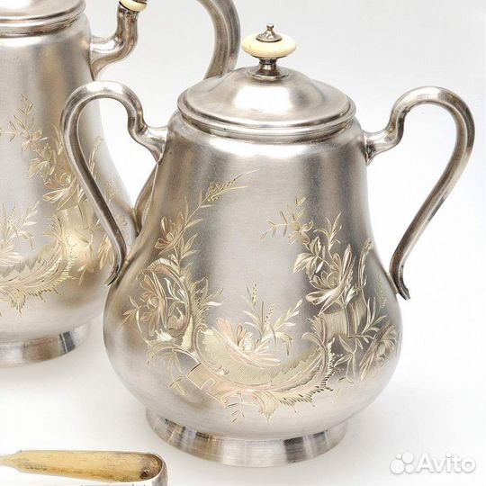 Старинный серебряный сервиз 84 пробы антиквариат