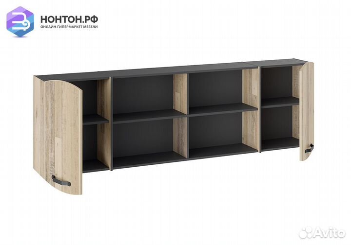 Шкаф навесной большой Кристофер фон серый / олд ст