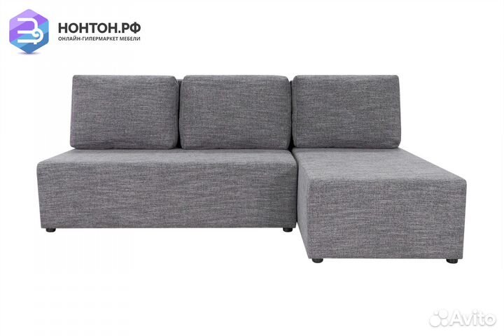 Диван угловой еврокнижка Комо серый
