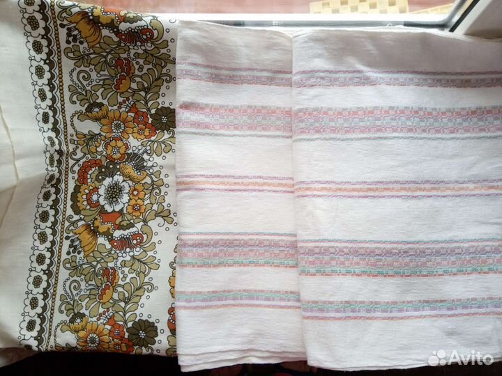 Полотенечные отрезы,скатерть, ткань СССР