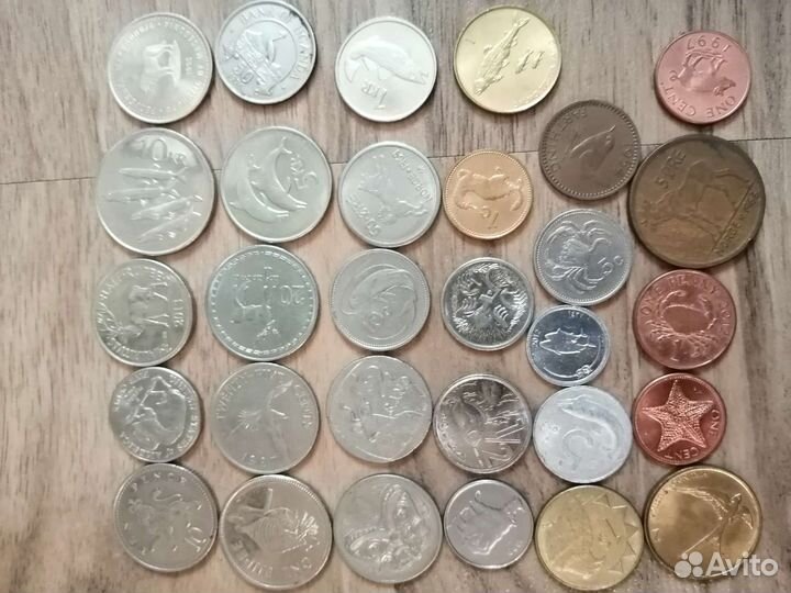 Набор монет с животными 30 штук