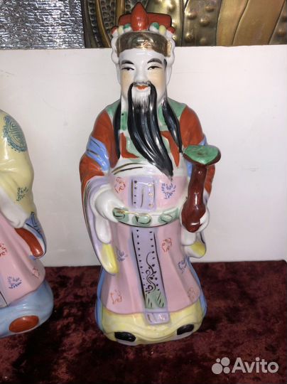 Большие фарфоровые статуэтки Мудрецы Китай