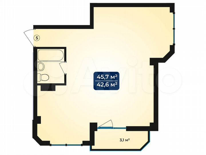 2-к. апартаменты, 45,8 м², 4/11 эт.