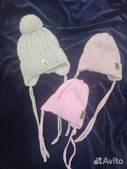 Шапки детские (3-9 мес) на осень-зиму