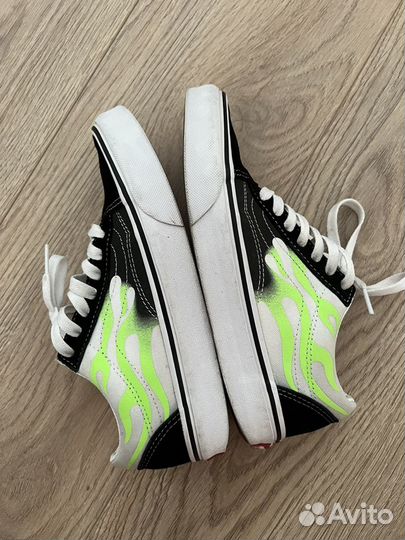 Кеды Vans Old Skool Flame Black White