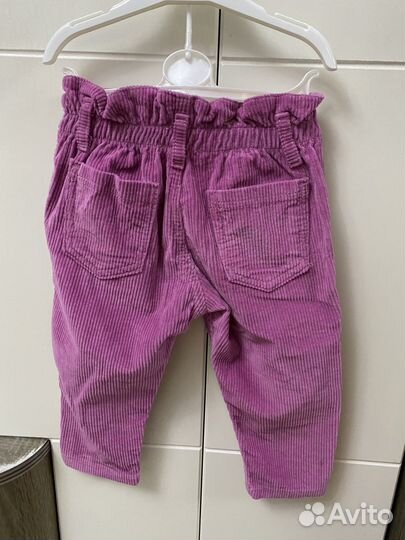 Вельветовые штаны для девочки 86