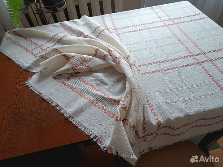 Скатерть 120 х 156 см рогожка клетчатая