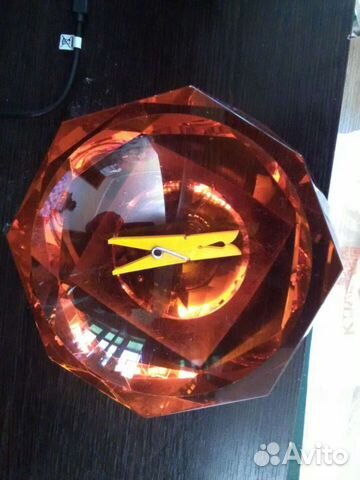 Пепельница винтаж линза красное стекло