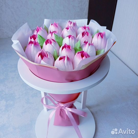 Съедобный букет из зефира/цветы/сладкий подарок