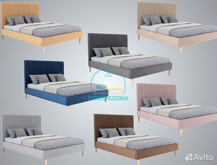 Кровать двуспальная Сиера с мягким изголовьем