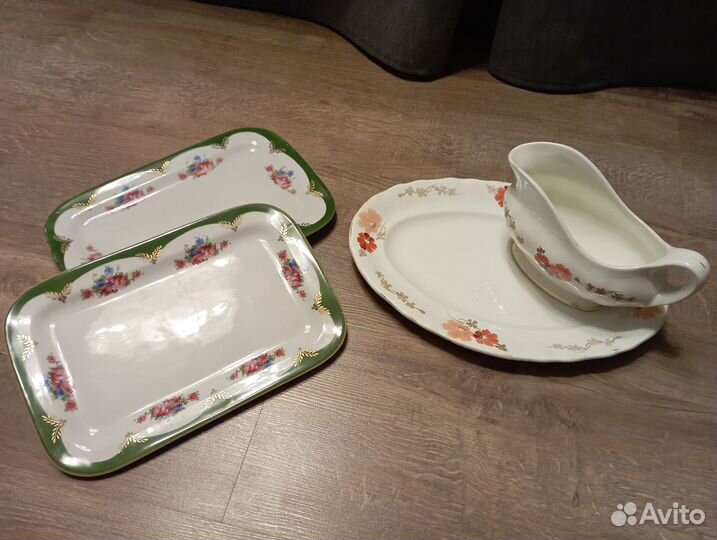 Винтажная советская посуда. Блюда и соусник