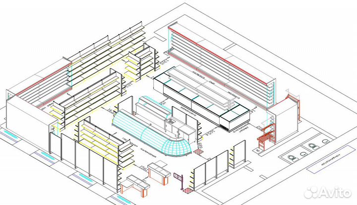 Проектирование магазина, расстановка, замеры