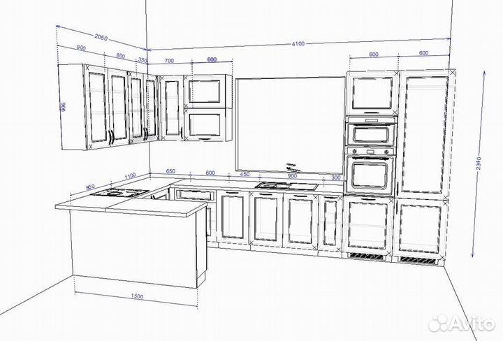Кухня на заказ по индивидуальным размерам