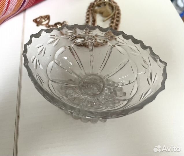 Вазочка старое стекло Европа