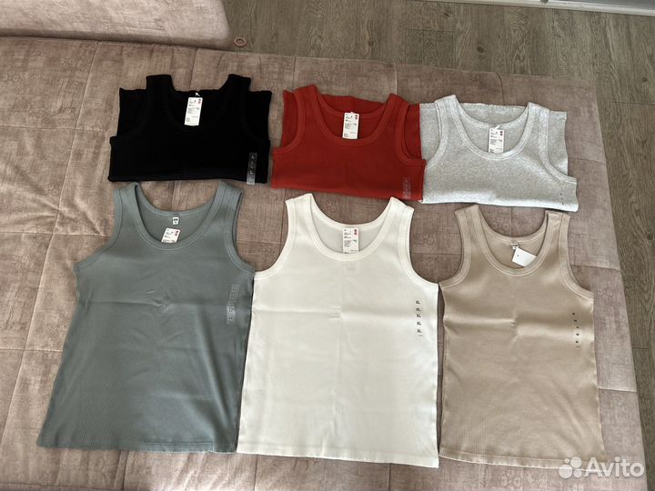 Майка в рубчик Uniqlo 2шт