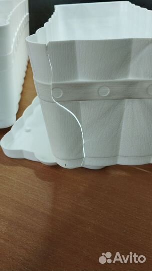 Ящик для цветов М3356, 12 л, узкий, белый