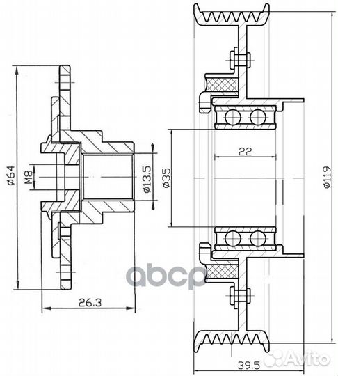 Муфта компрессора кондиц. в сборе KIA sorento II