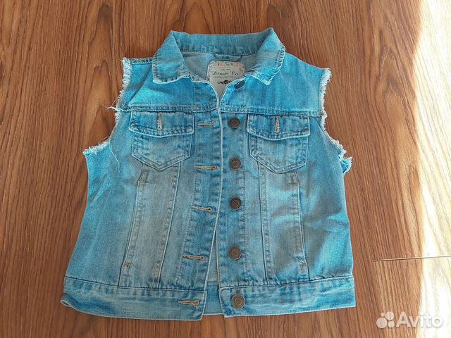 Джинсовая жилетка для девочки 8-10 лет