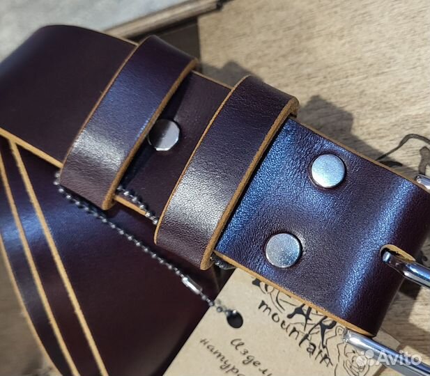 Мужской кожаный ремень ручной работы