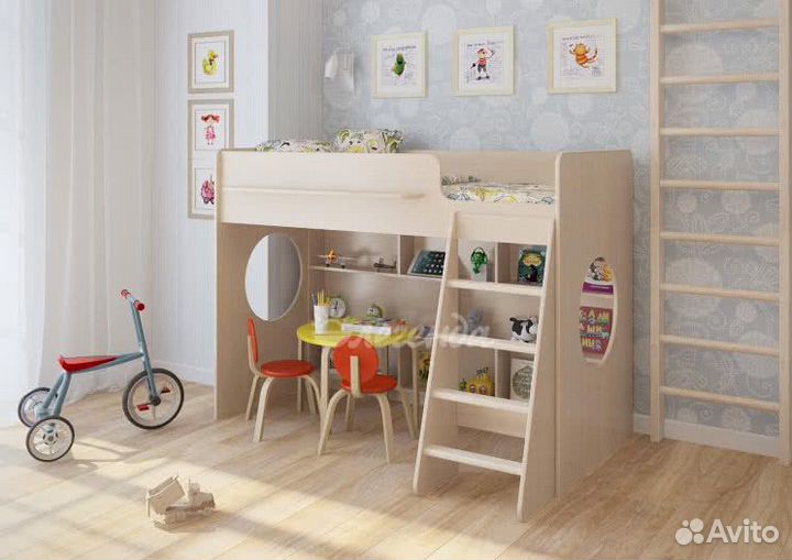 Кровать-чердак с матрасом