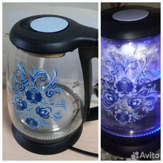 Чайники новые стекло и нерж. сталь