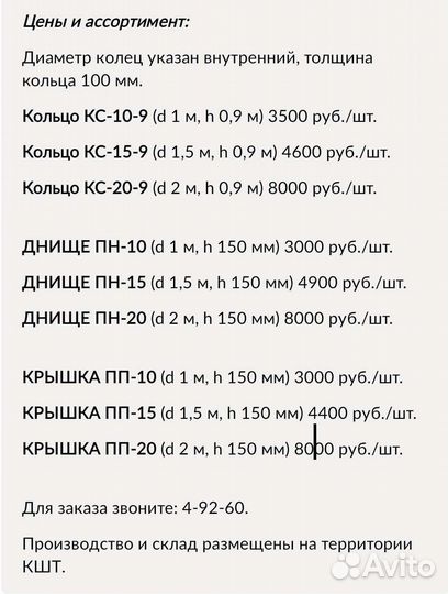 Жби кольца, крышки, днища
