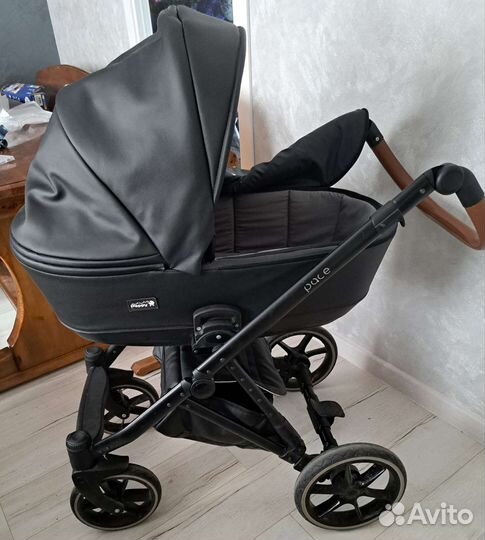 Коляска Peppy Space 2в1 экокожа,чёрная