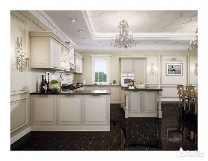 Кухня с островом из массива