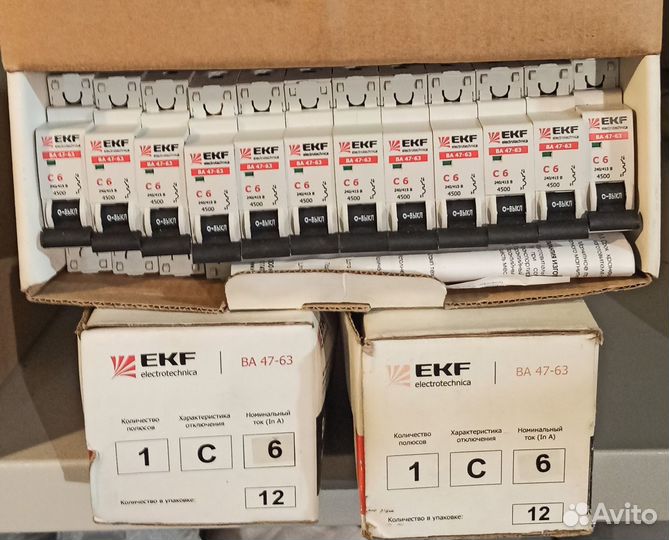 Автоматические выключатели 6а EKF BA47-63