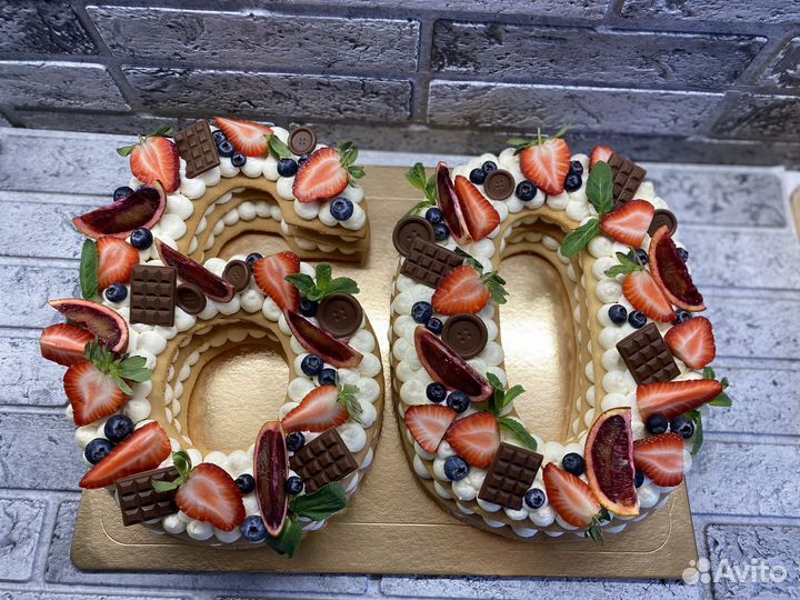 Медовый торт, цифра, сердце, звезда