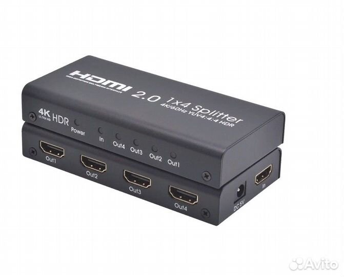 Сплиттер сигнала hdmi 4K/HDR/3D 1 вход/4 выхода