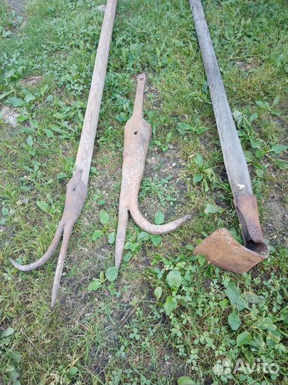 Багор, мотыга кованные, старина