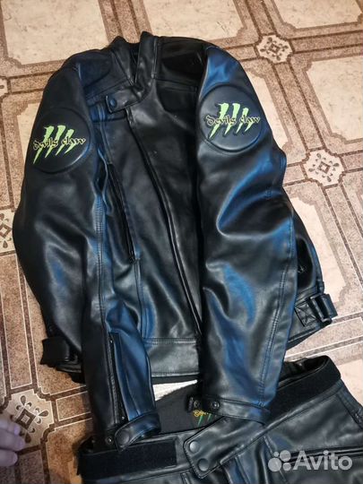Мото костюм кожанный