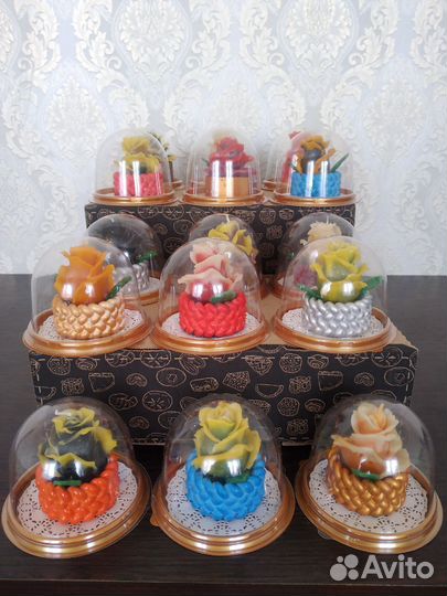 Восковые свечи розочки