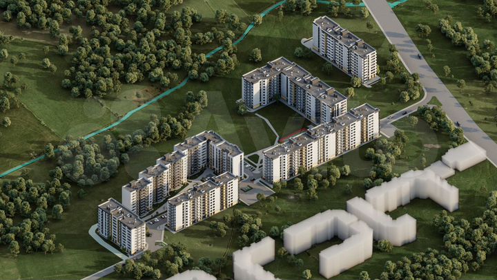 2-к. квартира, 53,9 м², 1/9 эт.