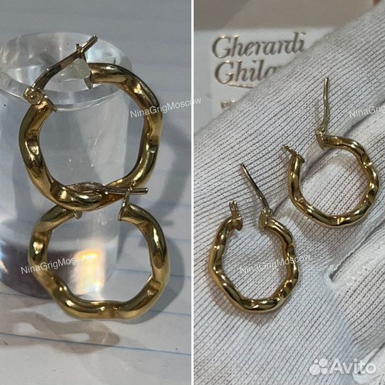 Винтажные серьги из Флоренции. 750 проба. Новые