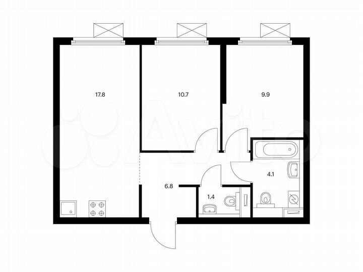 2-к. квартира, 50,7 м², 29/33 эт.