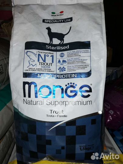 Сухой корм для кошек Monge 1,5кг