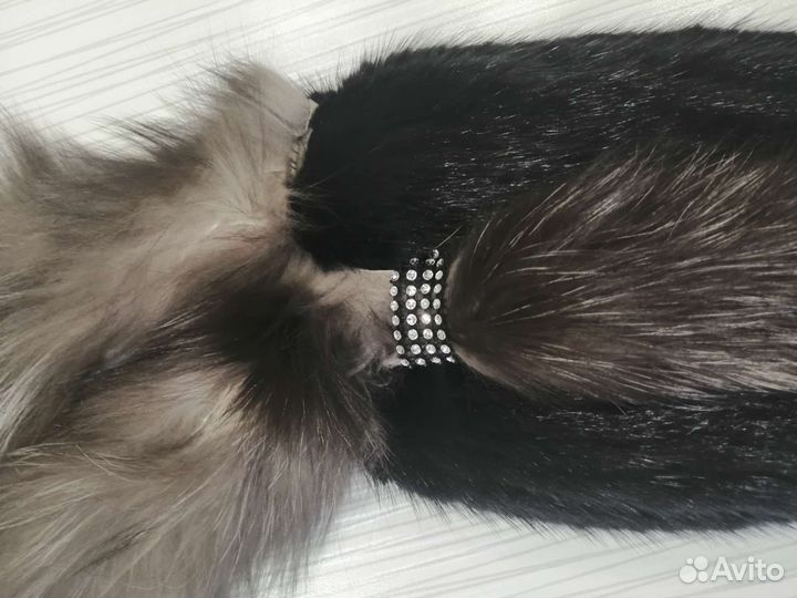 Зимняя шапка из вязаной норки