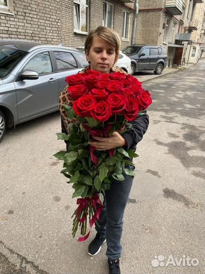 Розы 100 см премиум