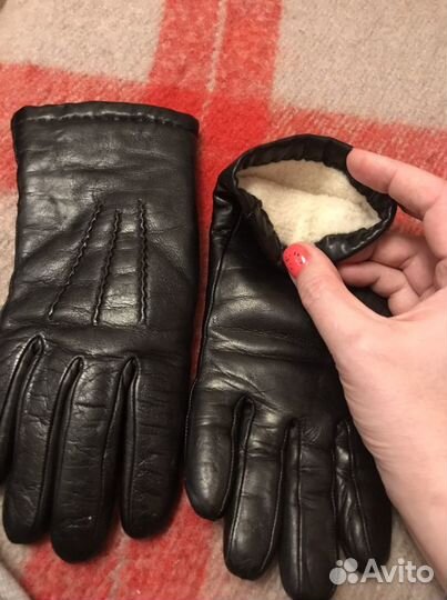 Перчатки, нат. кожа, подклада мех овчина, цвет чер
