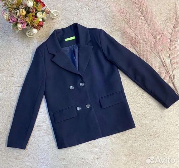 Синий пиджак для девочки