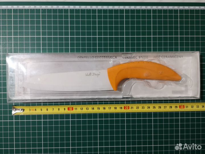 Керамический нож 16 см Шеф оранжевая рукоять Новый