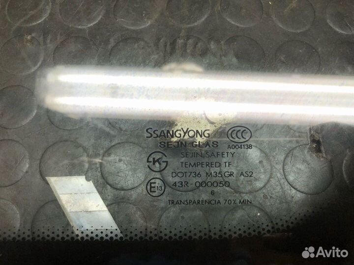 Стекло заднее глухое правое SsangYong Kyron