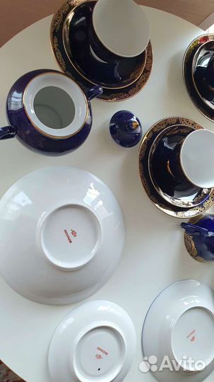 Чайный сервиз СССР, лфз, кобальт