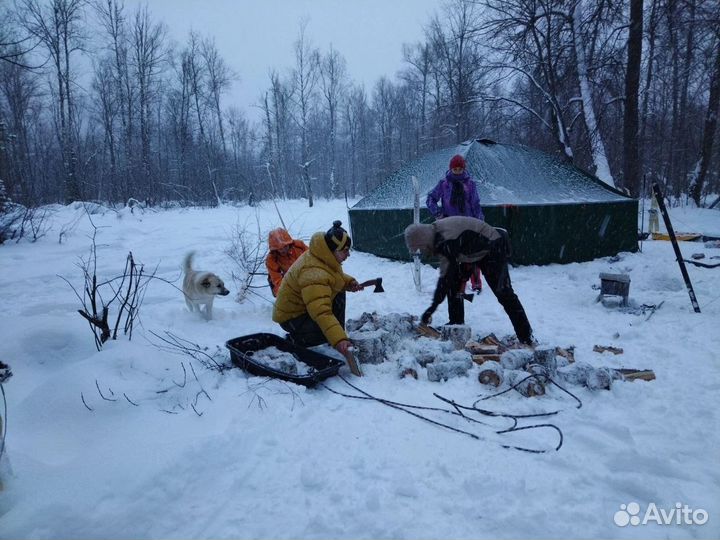 Зимняя туристическая палатка шатер под печь