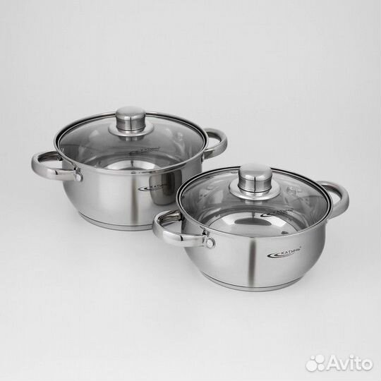 Набор кастрюль «Гретта», 2 предмета: 2,2 л; 3,2 л